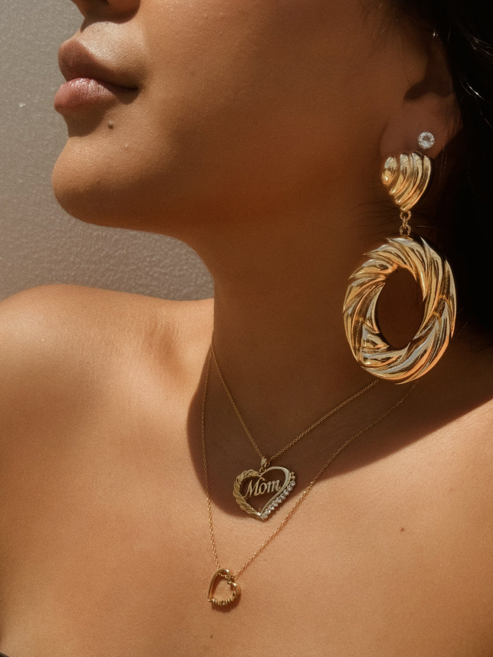 Load image into Gallery viewer, With Love Embellished Heart Necklace- Gold
