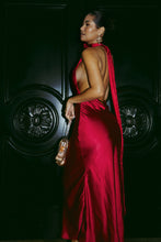 Load image into Gallery viewer, Maria Satin Maxi Dress - Cherry
