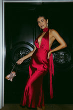Load image into Gallery viewer, Maria Satin Maxi Dress - Cherry
