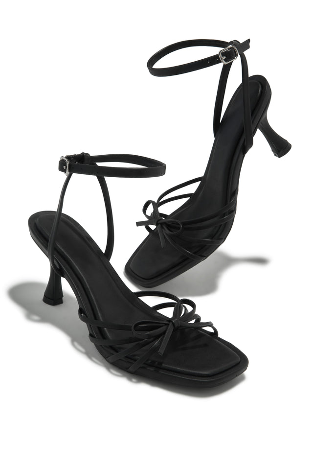 Load image into Gallery viewer, Denaya Ankle Strap Mid Heels - Black
