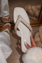 Load image into Gallery viewer, Honeymoon Pearl Embellished Thong Sandals - Ivory
