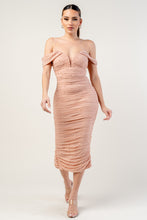 Load image into Gallery viewer, Eviana Off The Shoulder Midi Dress - Pink
