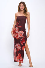 Load image into Gallery viewer, Daenerys Strapless Maxi Dress - Brown Floral
