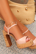 Catalina Platform Chunky Heels - Pink