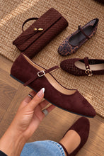 Load image into Gallery viewer, Hannah Mary Jane Ballet Flats – Brown

