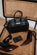 Kourtney Structured Top Handle Handbag - Black