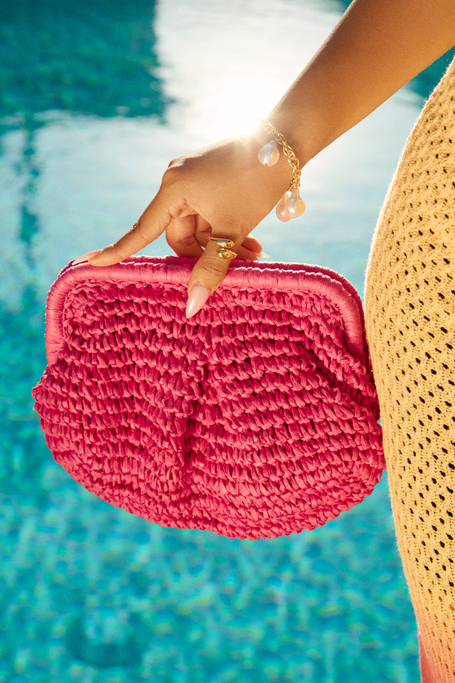 Load image into Gallery viewer, Pink beach clutch
