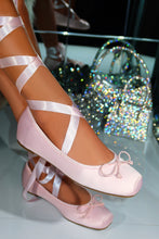 Load image into Gallery viewer, Arianna Bow Ankle Wrap Ballet Flats - Pink
