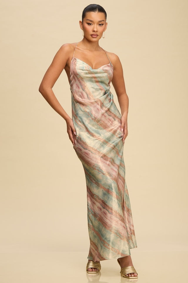 Load image into Gallery viewer, Serine Maxi Dress - Sage Multi
