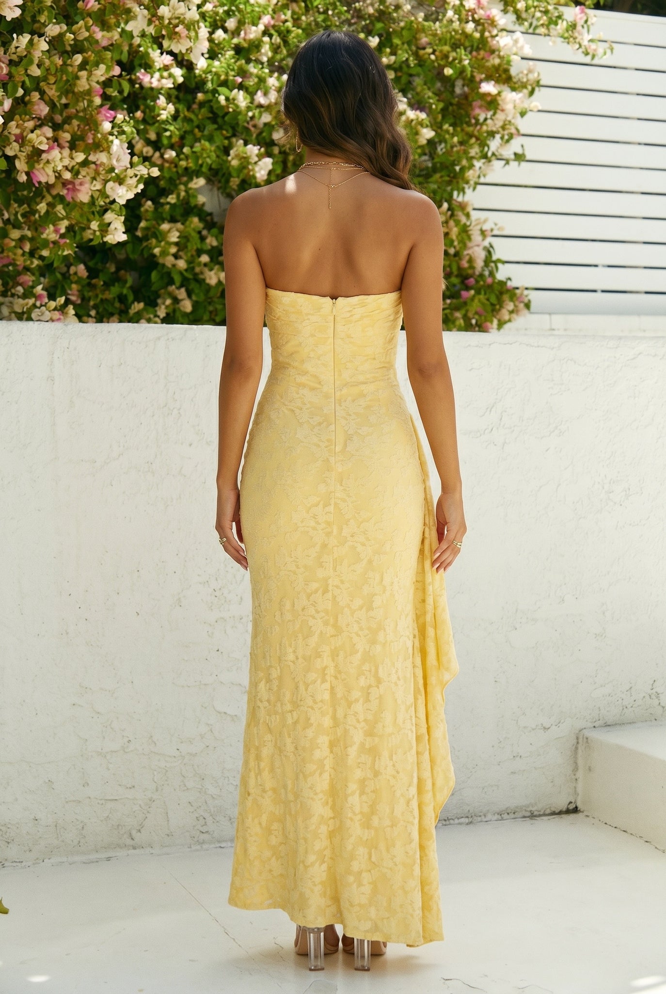 maxi dress with flowy sleeves Blossoms Puff Sleeve Tiered Maxi Dress Powder Blue / S
