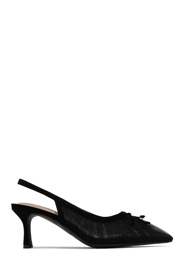 Load image into Gallery viewer, Daphne Slingback Mid Heel Pumps - Black
