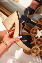 Load image into Gallery viewer, Xoch Platform Espadrille Heels - Black
