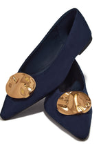 Load image into Gallery viewer, Nicole Pointed Toe Flats - Navy Blue
