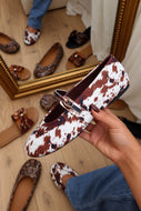 Nessa Mary Jane Ballet Flats - Cow Print