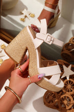 Load image into Gallery viewer, Xoch Platform Espadrille Heels - Bone
