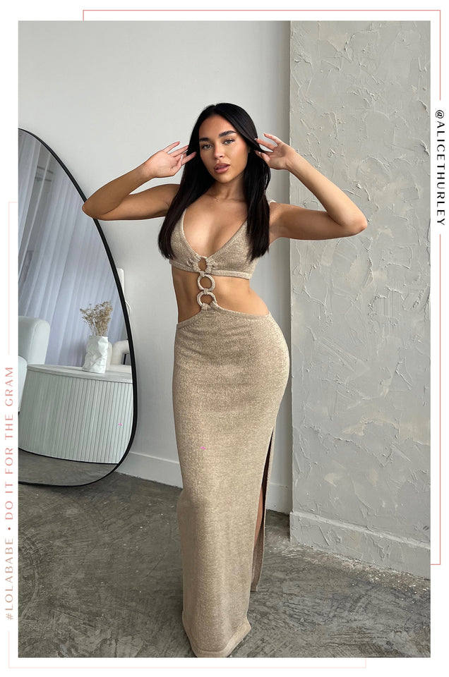 Load image into Gallery viewer, Nude Summer Maxi Knit dress
