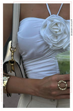 Load image into Gallery viewer, White Rosette Summer Bodysuit
