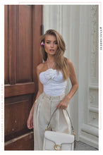 Load image into Gallery viewer, White Rosette Bodysuit Top
