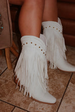 Load image into Gallery viewer, Bayley Fringe Cowgirl Boots - White
