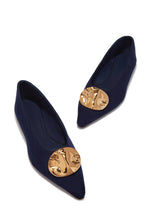 Load image into Gallery viewer, Nicole Pointed Toe Flats - Navy Blue
