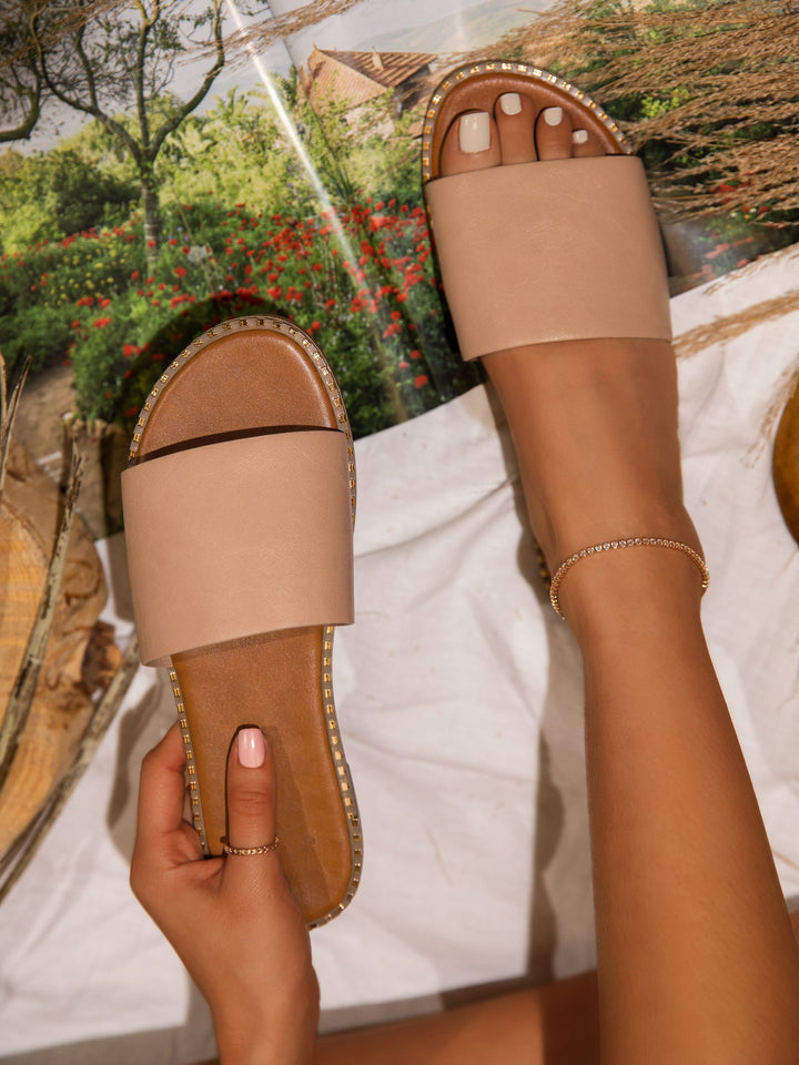 Load image into Gallery viewer, Maui Flat Slip On Sandals - Nude
