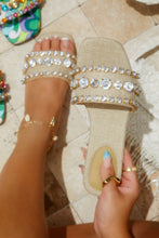 Load image into Gallery viewer, Luxe Paradise Embellished Slip On Sandals - Natural
