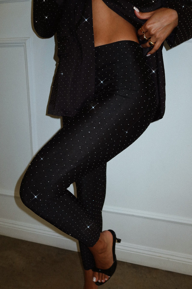 Load image into Gallery viewer, Ava Embellished Legging - Black
