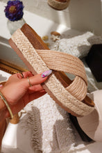 Load image into Gallery viewer, Palm Beach Raffia Platform Slip On Sandals - Natural
