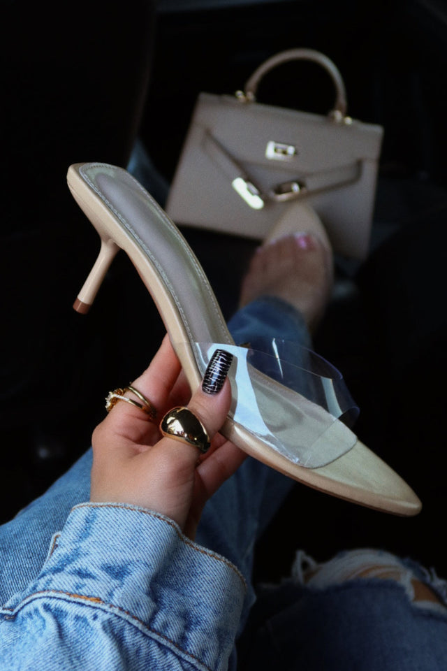 Load image into Gallery viewer, Myra Mid Heel Mules - Clear
