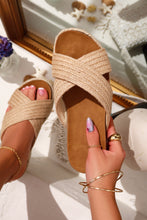 Load image into Gallery viewer, Palm Beach Raffia Platform Slip On Sandals - Natural
