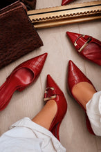 Load image into Gallery viewer, Raven Croc Slingback Heels - Red

