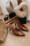 Tessa Slingback Pointed Toe Pumps - Camel