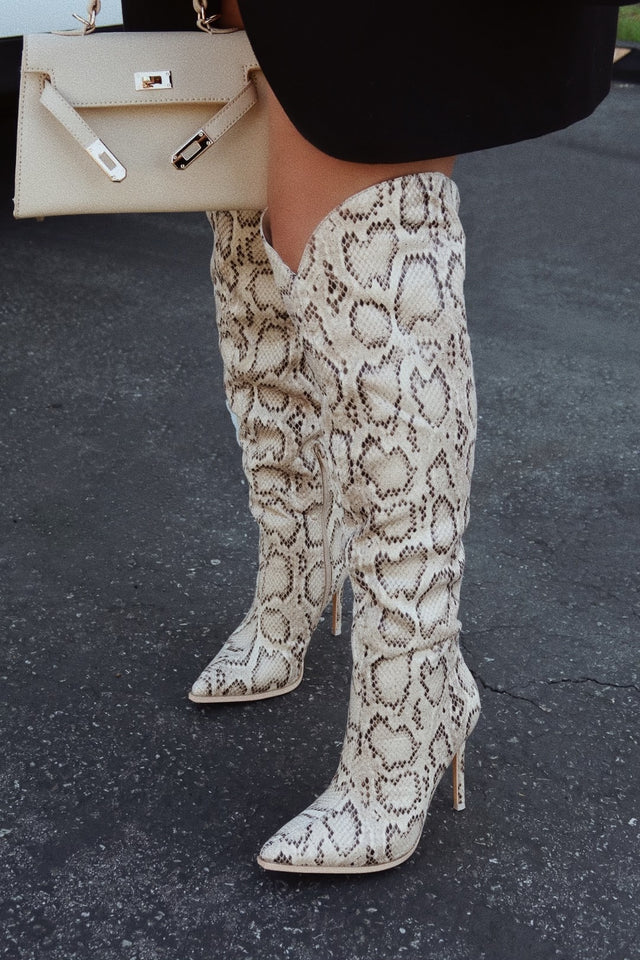 Load image into Gallery viewer, Dakota High Heel Boots - Snake
