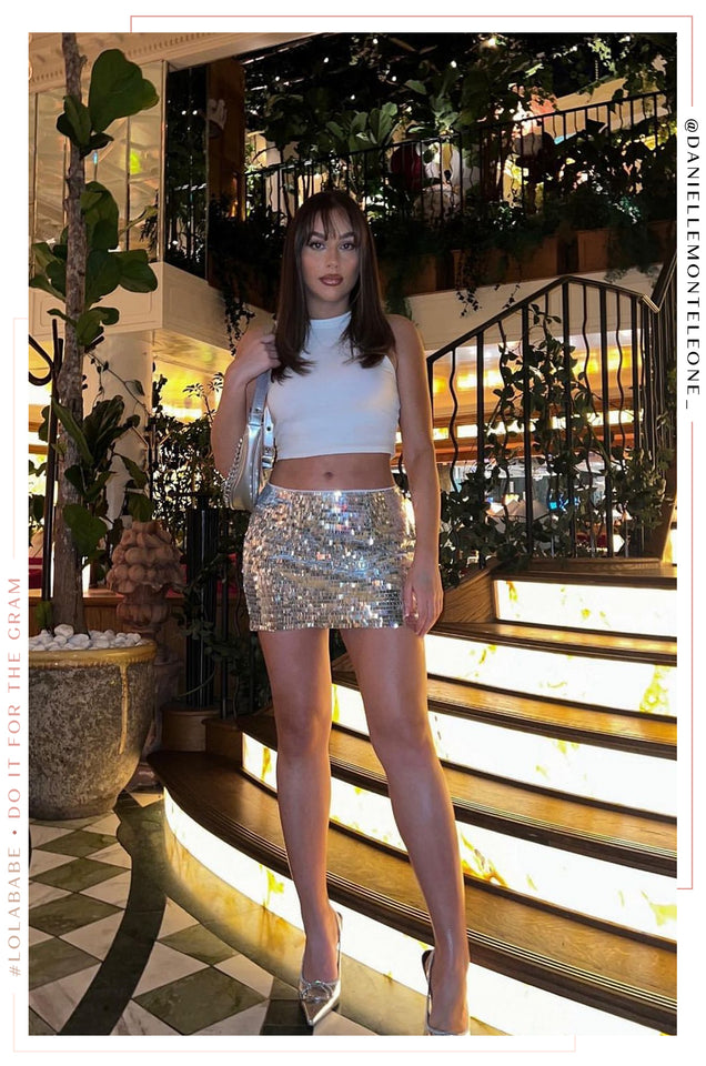Load image into Gallery viewer, Silver Holiday Skirt
