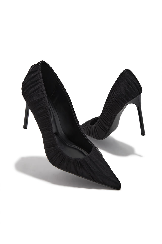 Load image into Gallery viewer, Raquel Mesh Pointed Toe Pumps - Black
