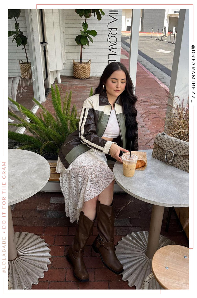 Miss Lola Silvanna Brown Moto Boots MISS LOLA