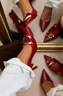 Tessa Slingback Pointed Toe Pumps - Red