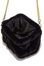 Load image into Gallery viewer, Mia Plush Fur Crossbody Clutch - Black
