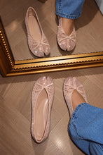 Load image into Gallery viewer, Amelie Rhinestone Mesh Tabi Ballet Flats – Nude
