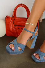 Load image into Gallery viewer, Denise Denim Platform Heels - Denim

