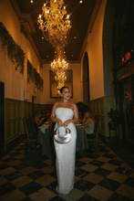 Load image into Gallery viewer, Emely Embellished Strapless Maxi Dress - White
