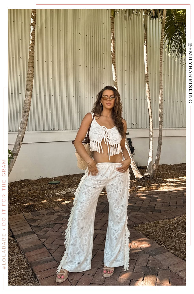 Load image into Gallery viewer, Halley Two Piece Pant Set - Cream
