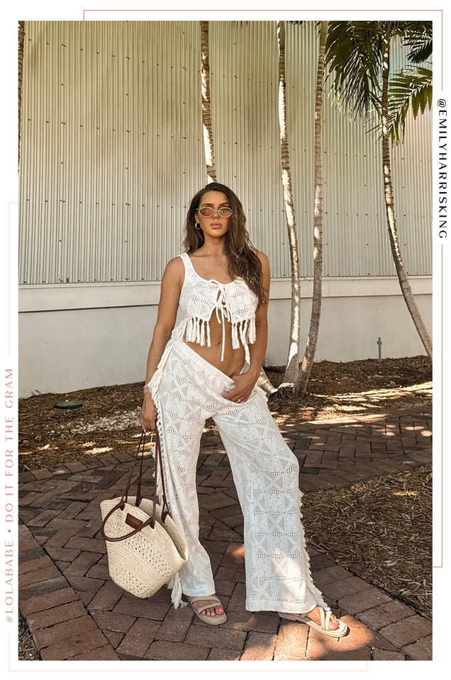 Load image into Gallery viewer, Halley Two Piece Pant Set - Cream
