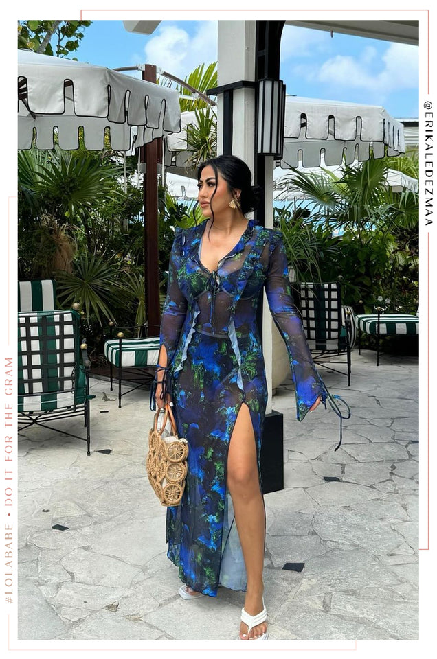 Long mesh maxi dress clearance