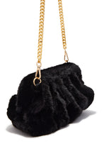 Load image into Gallery viewer, Mia Plush Fur Crossbody Clutch - Black
