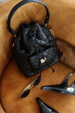 Load image into Gallery viewer, Chelsea Quilted Bucket Bag - Black
