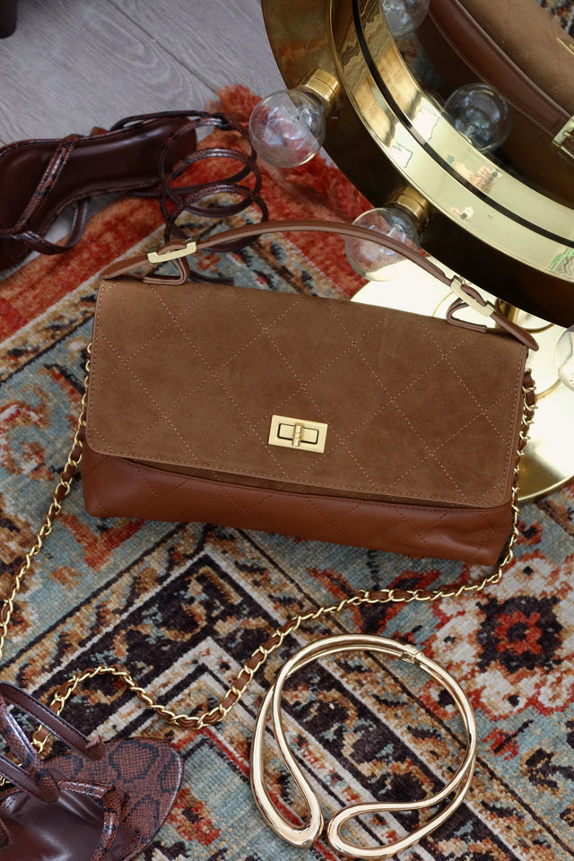 Load image into Gallery viewer, Claire Quilted Shoulder Bag - Tan
