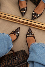 Load image into Gallery viewer, Tessa Slingback Pointed Toe Pumps - Brown
