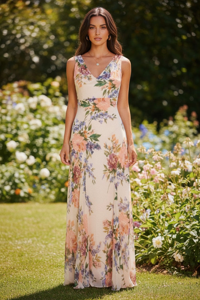 Load image into Gallery viewer, Floral Romance Sleeveless Maxi Dress - Floral Multi
