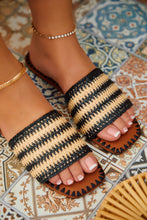 Load image into Gallery viewer, Women Wearing Black Slide On Sandals
